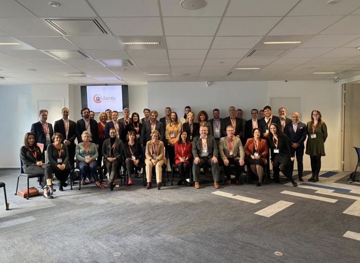 Delegate spose for a group photo at Learning Futures Paris at Thales in 2020