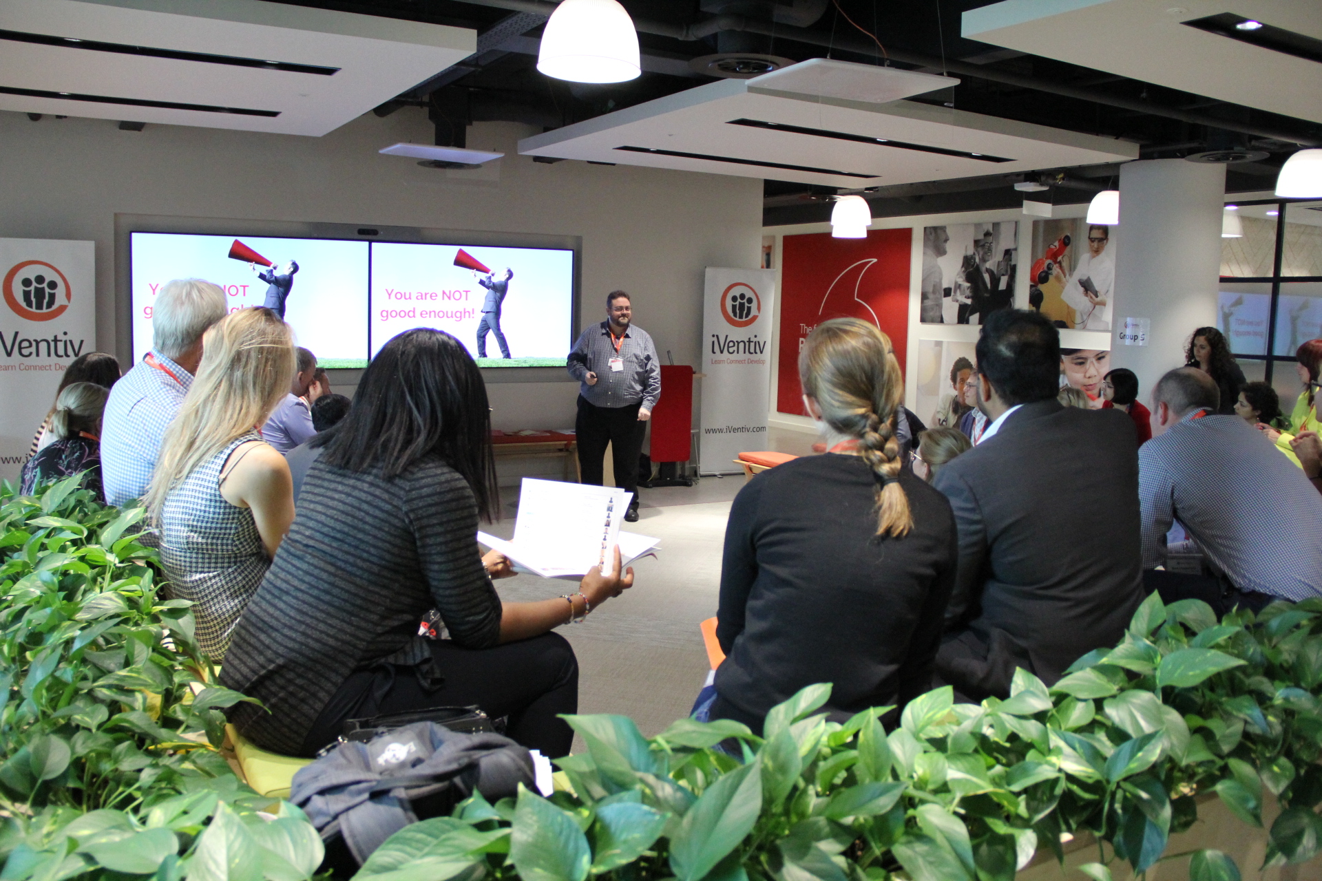 A group photo at the Vodafone HQ in 2019