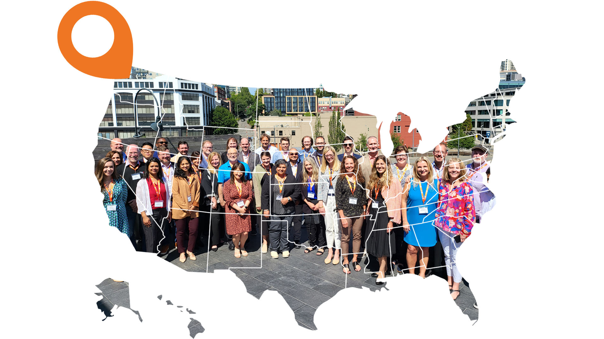 A group picture at iVentiv's Learning Futures Seattle event in 2023